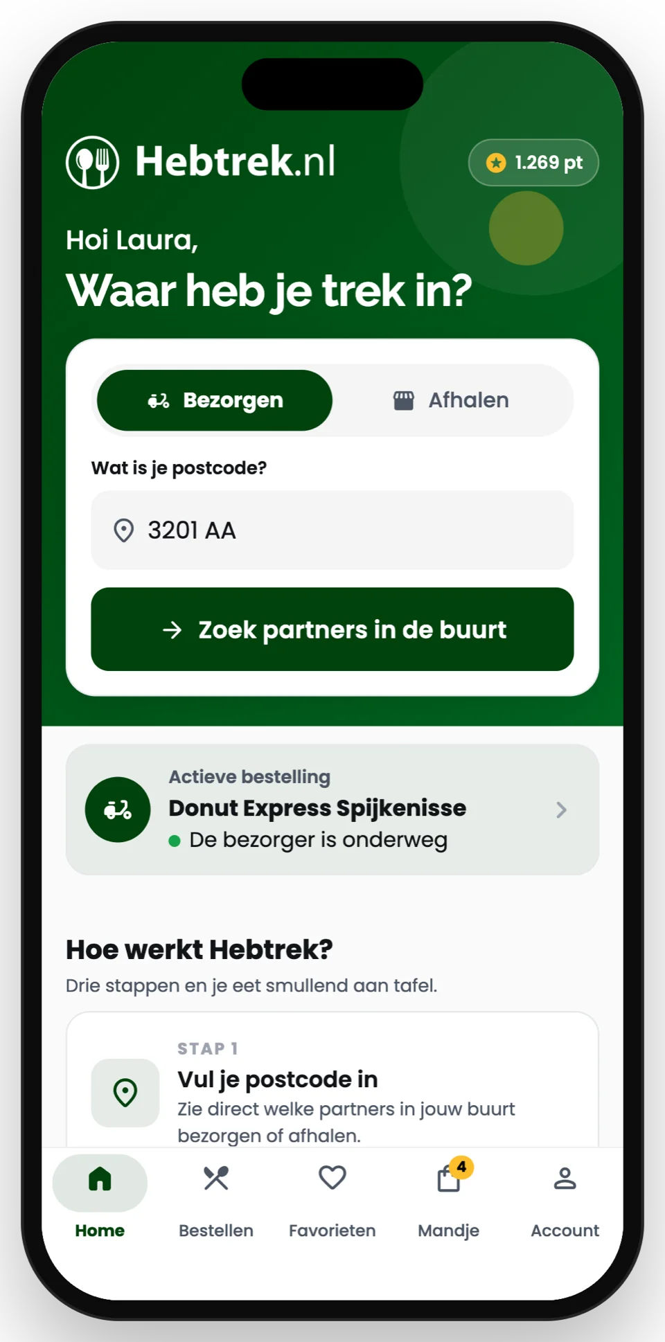 De Hebtrek-app op een telefoon